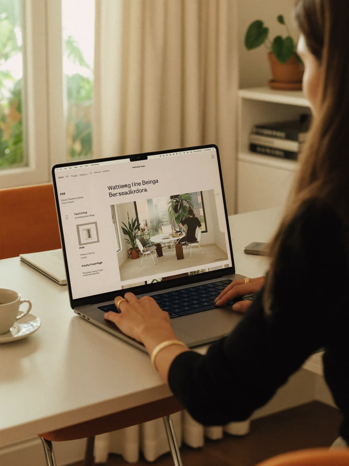 Varsik, directora de Smoothwave, diseñando una web