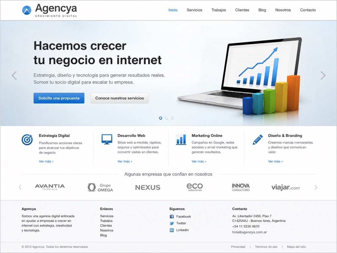 Web anterior de Agencya