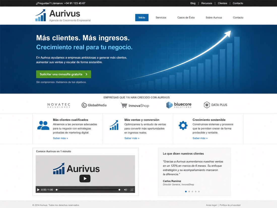 Web anterior de Aurivus