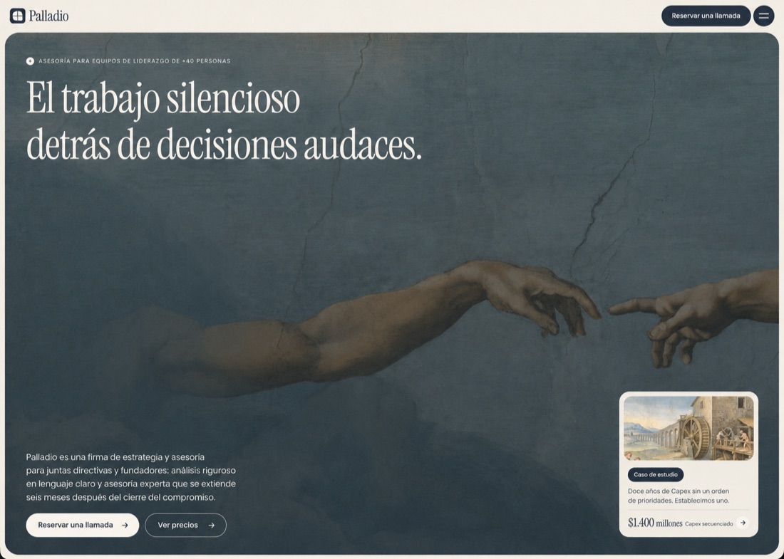 Nueva web de Palladio, diseñada por Smoothwave