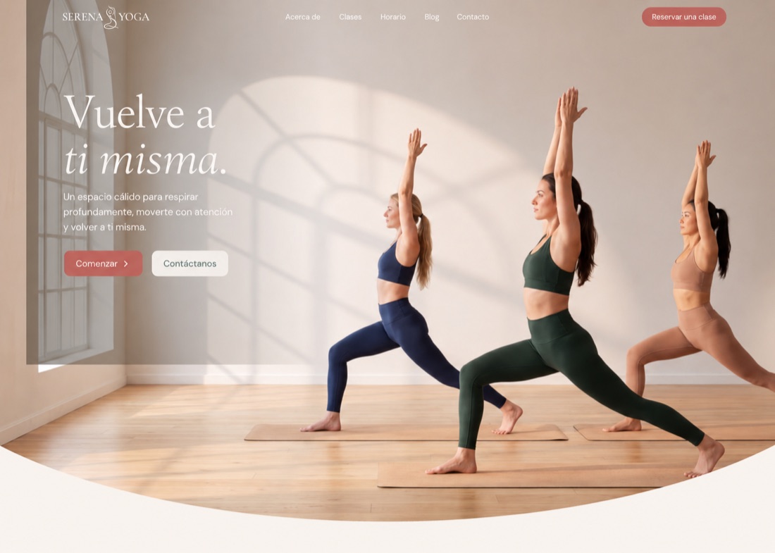 Nueva web de Serena Yoga, diseñada por Smoothwave
