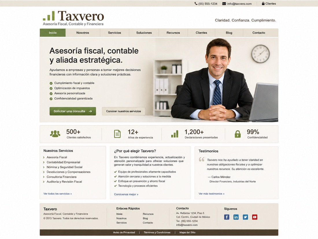 Web anterior de Taxvero